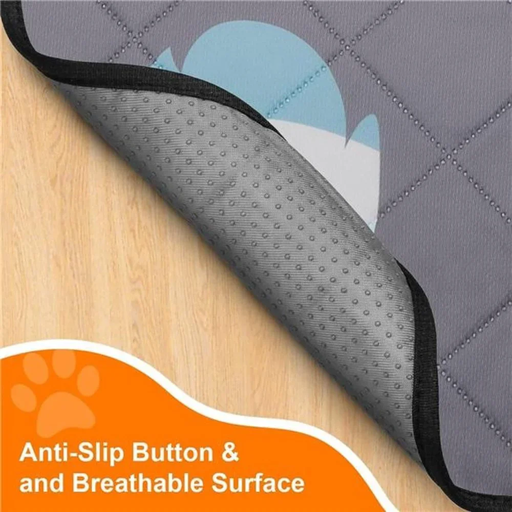 4 Pack Washable Pee Pads for Dog Ultra-Absorbent and Leak-Proof, Gray, 18x24